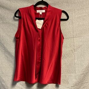 Kasper Vibrant Red Sleeveless Blouse